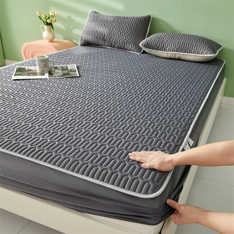 Afralia™ Cute Cartoon Pattern Cooling Fitted Sheet with Natural Latex Fabric