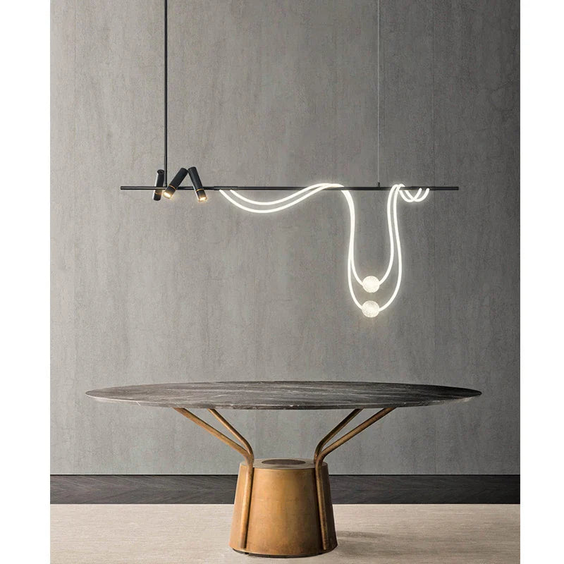 Afralia™ Nordic Arc LED Chandelier - Designer Spotlight Desk Lamp