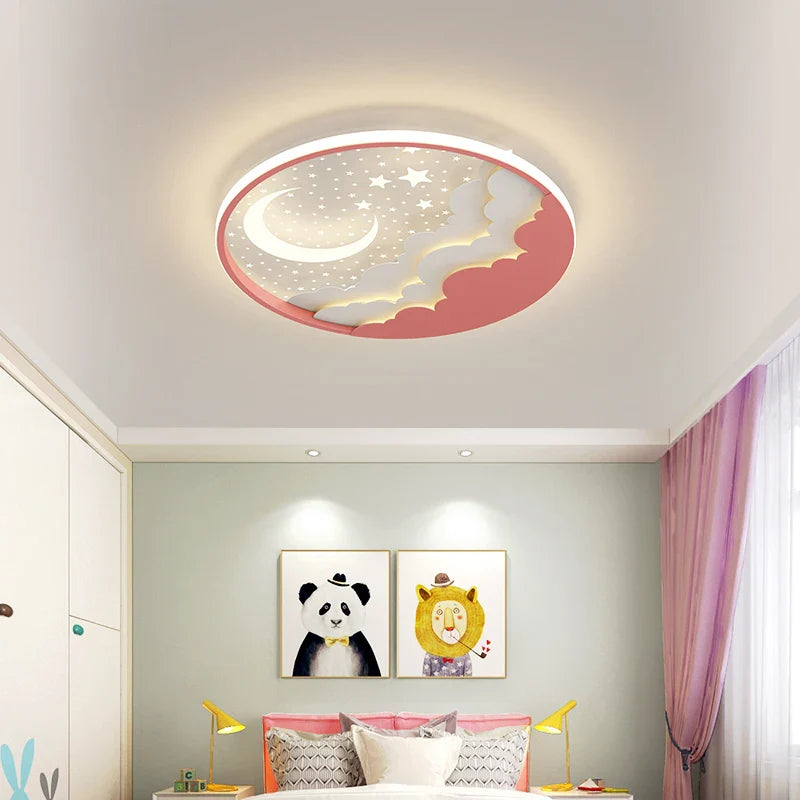 Afralia™ Moon Star Ceiling Lamp: Nordic Minimalist LED Light for Bedroom and Children's Room