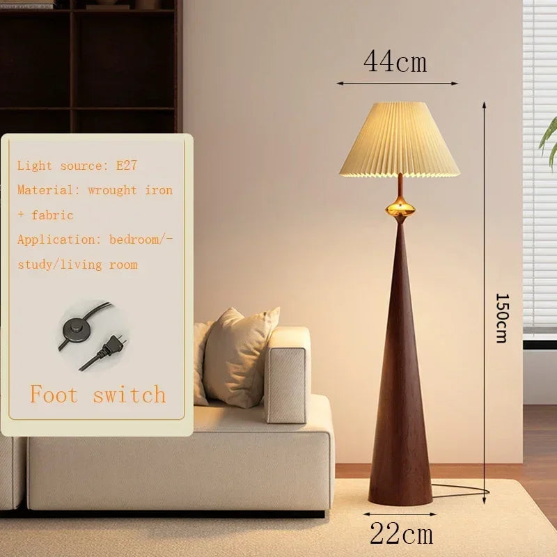 Afralia™ Wabi-sabi Minimalist Floor Lamp Cloth Cover Stand Light
