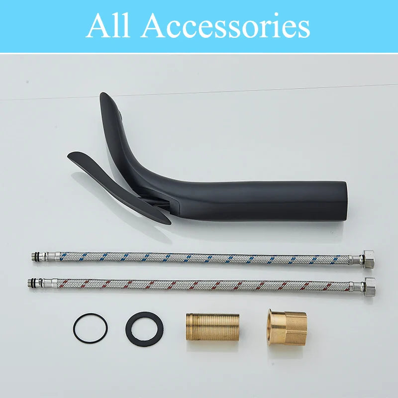 Afralia™ Shark Shape Tall Basin Faucet Black/Gold/Chrome Finish Mixer Tap for Bathroom Washbasin