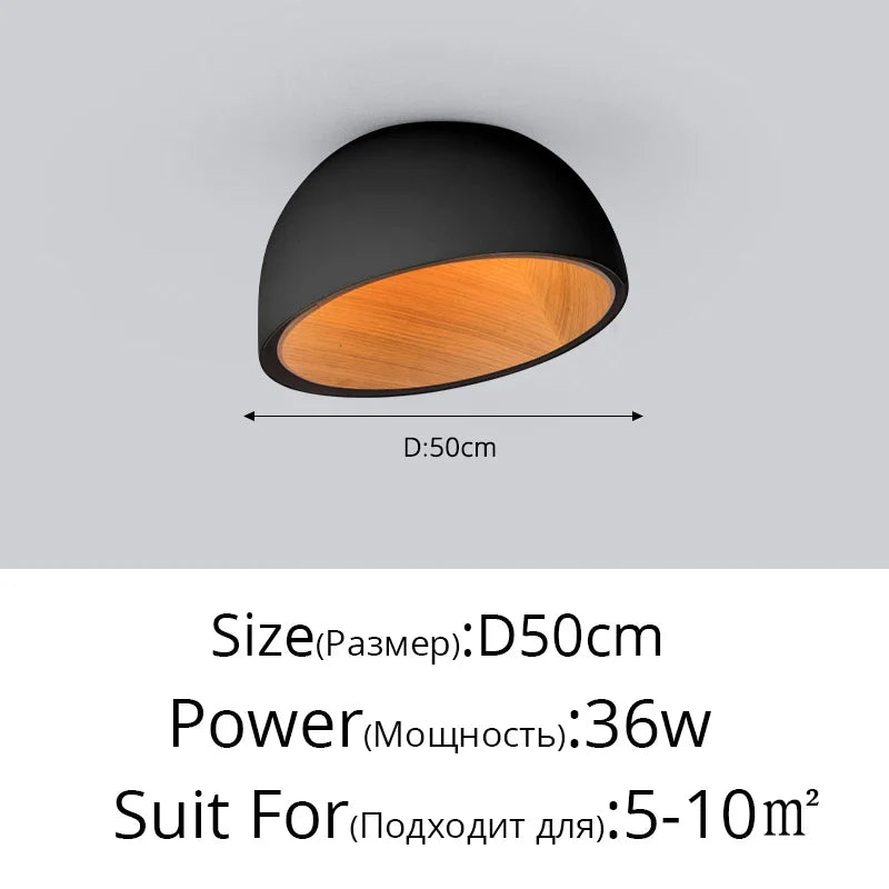 Afralia™ Wood Grain Bevel Ceiling Lamp for Corridor Bedroom Living Room