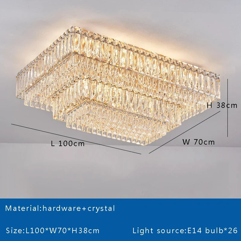 Afralia™ Crystal Round Ceiling Lamp - Nordic Luxury Home Decor Luxe Chandelier