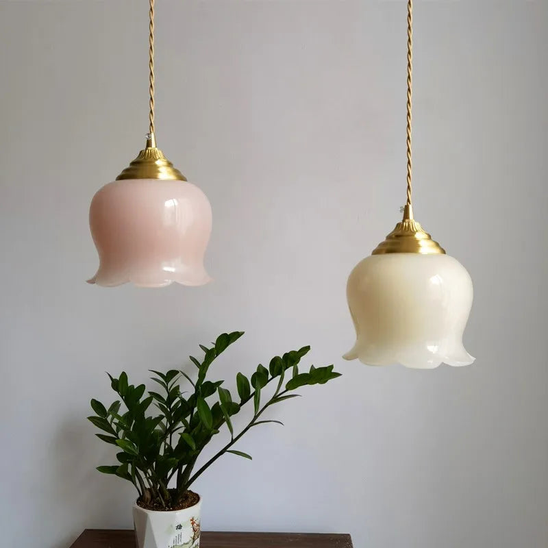 Afralia™ Glass Copper Led Pendant Light: Nordic Modern Loft Decor for Bedroom, Kitchen, Bar