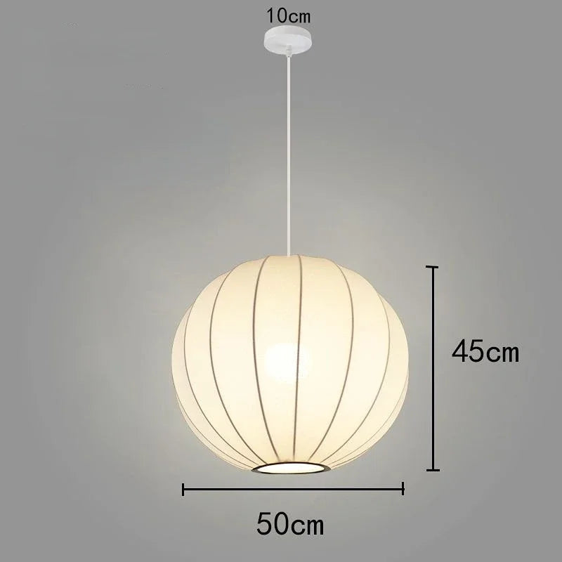 Afralia™ Nordic Fabric Lantern Pendant Chandelier for Bedroom Living Room Home Decor