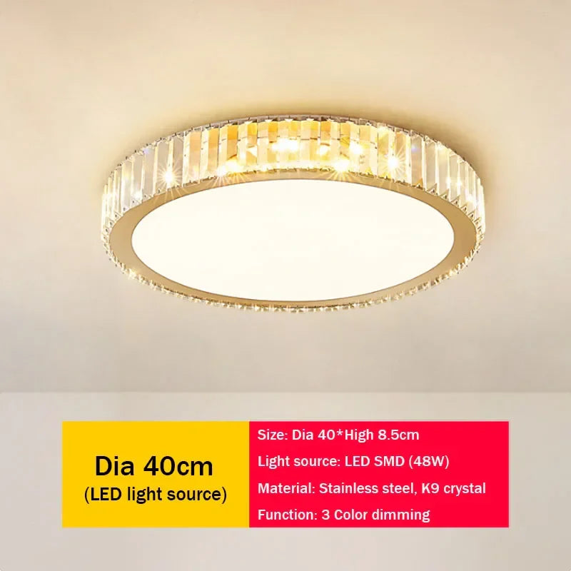 Afralia™ Luxury Crystal LED Ceiling Light for Modern Bedroom Ambiance