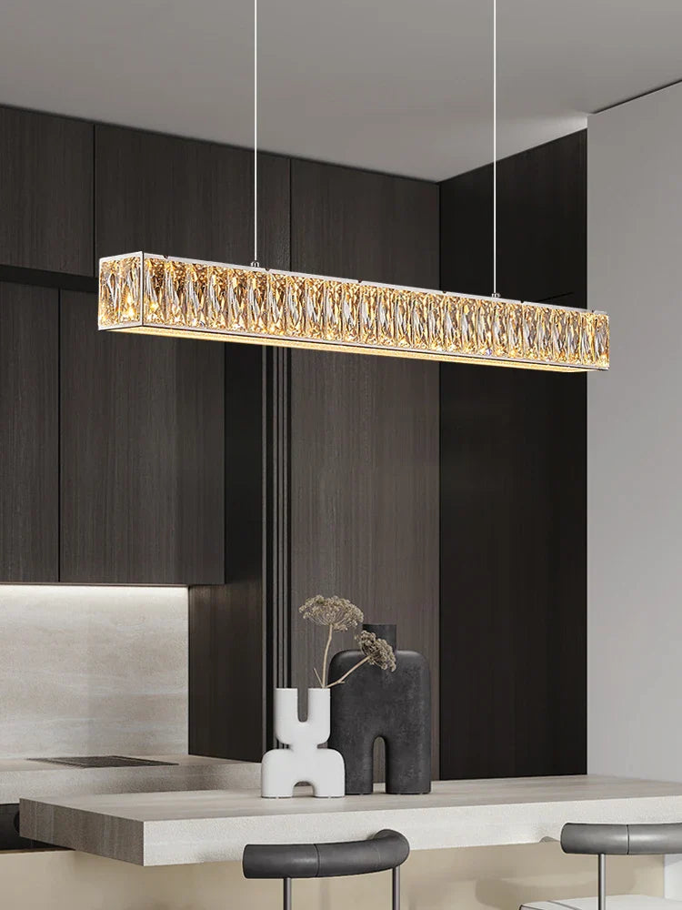 Afralia™ Crystal Pendant Light: Modern Luxury LED Dining Chandelier for Dining Room, Restaurant, Bar