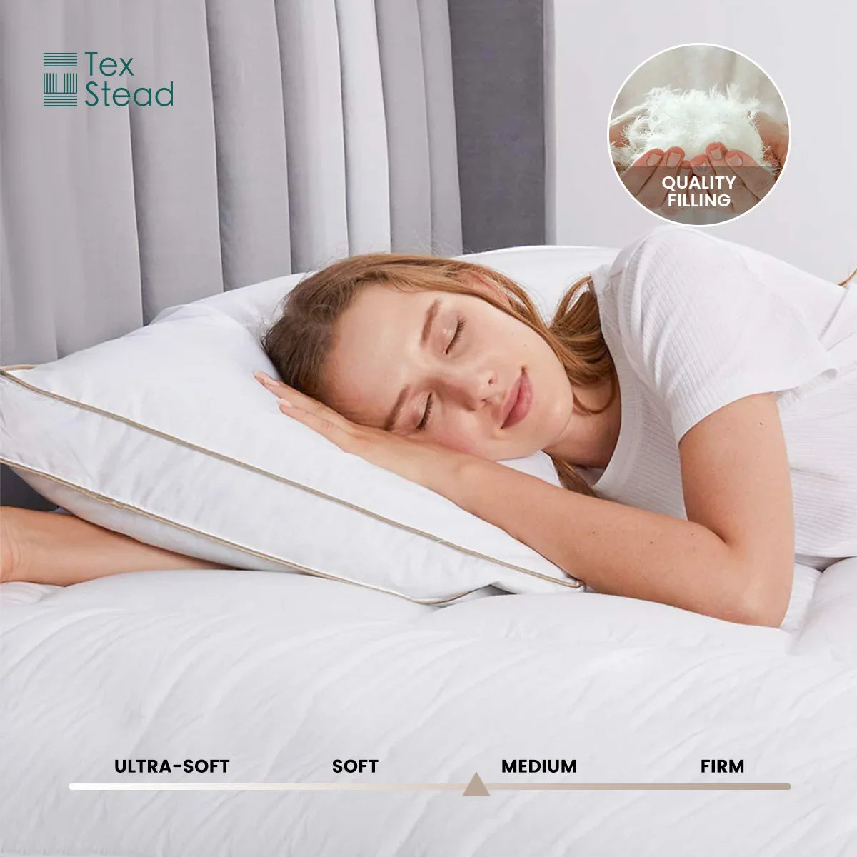 Luxury Goose Down Pillow by Afralia™ - Neck Support for Restful Sleep