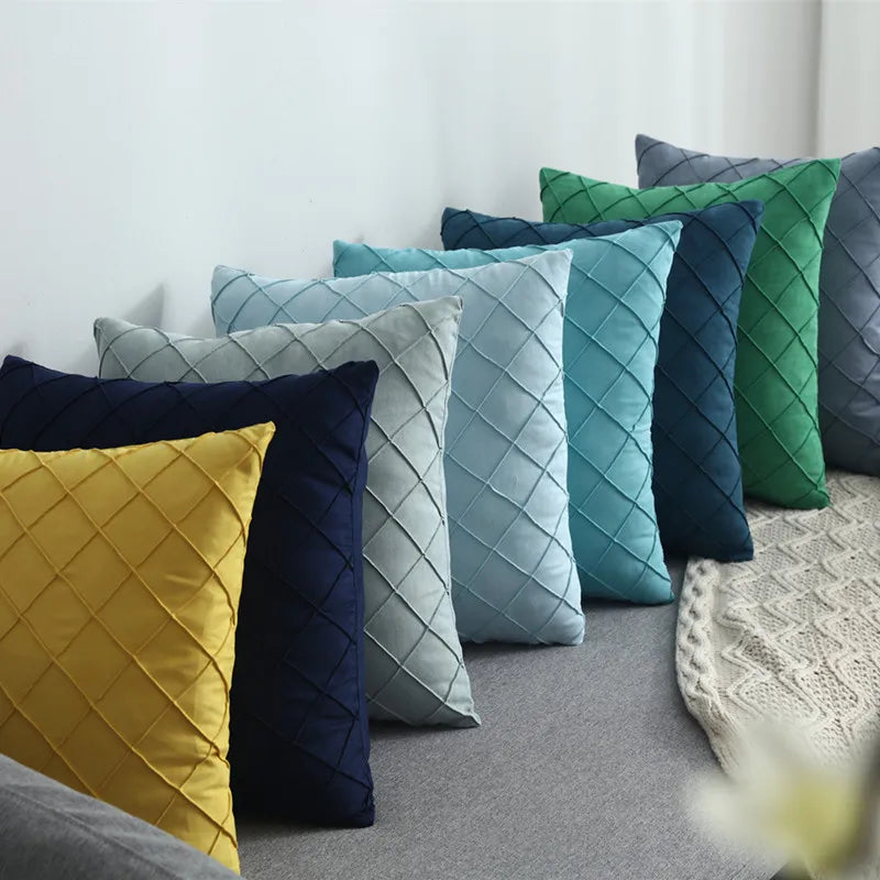 Afralia™ Embroidered Lattice Cushion Cover Pleat - 45X45CM