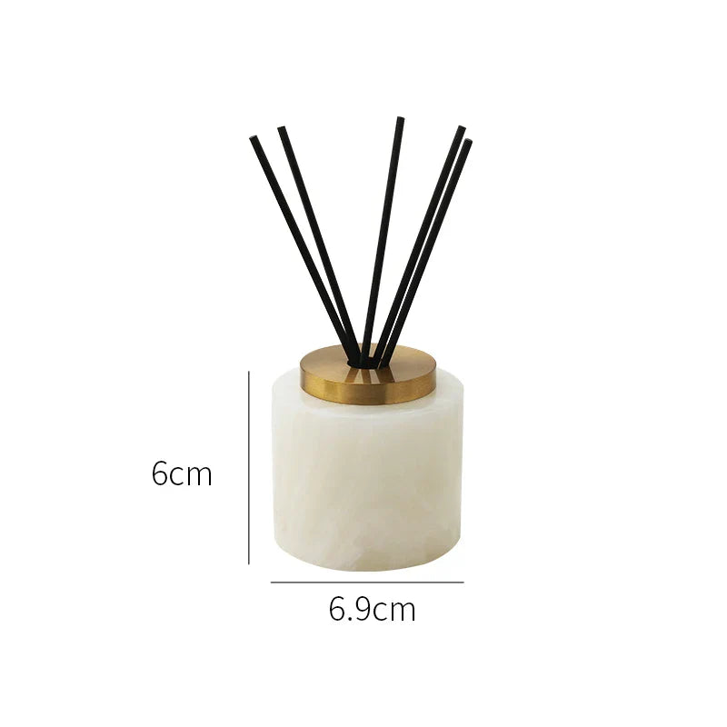 Afralia™ Marble Stone Fragrance Diffuser Travertine Sphere Incense Burner with Tray