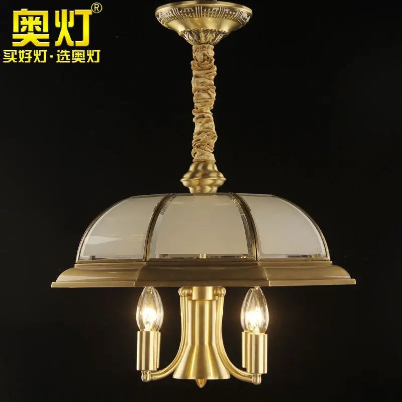 Afralia™ Iron Bronze Pendant Light Glass Retro Modern Living Room Lamp