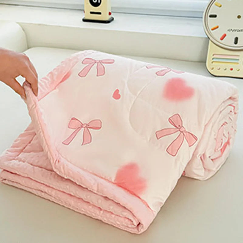 Afralia™ Cartoon Pattern Summer Comforter: Skin-Friendly Breathable Quilt for Kids & Adults