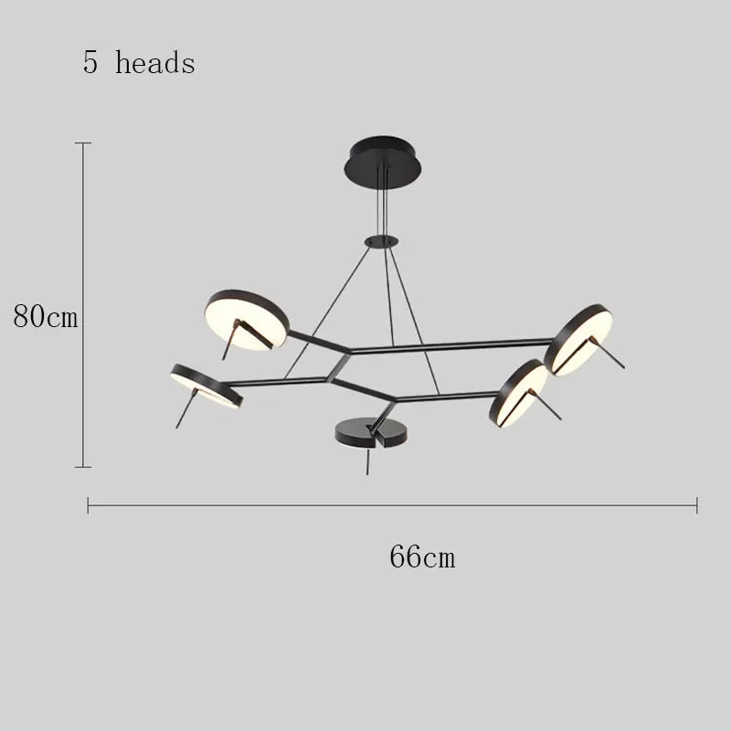 Afralia™ Nordic Black Ceiling Chandelier for Home Decor & Restaurant Lighting