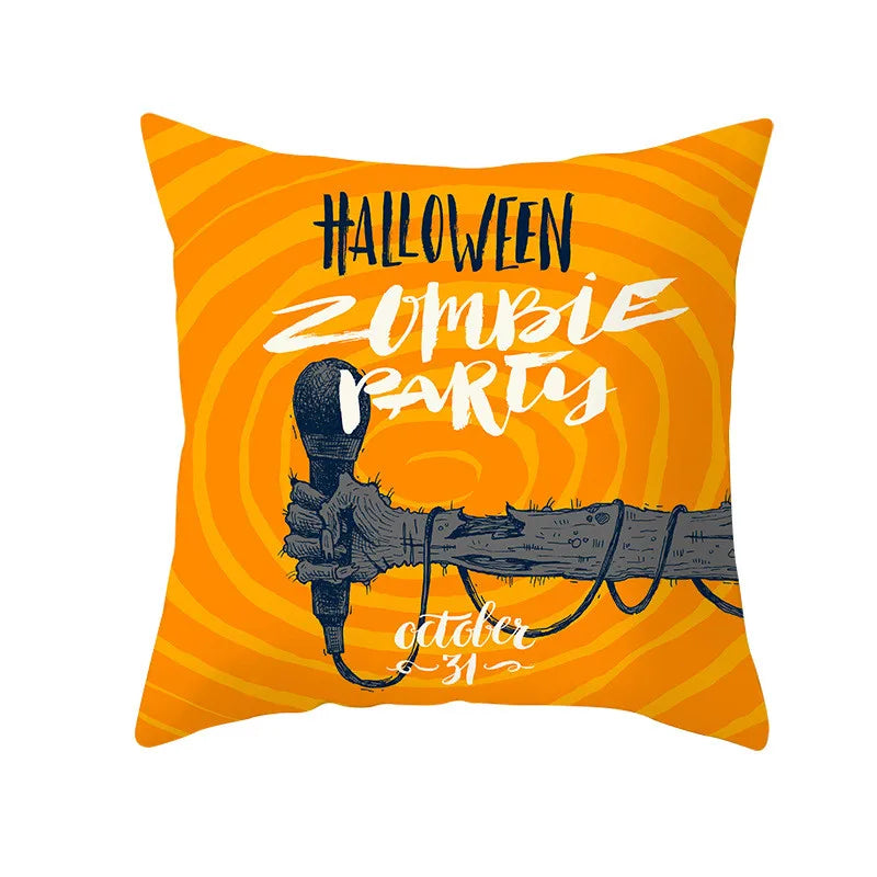 Afralia™ Pumpkin Stripe Halloween Pillowcase Home Decor - Polyester Cushion Cover for Sofa