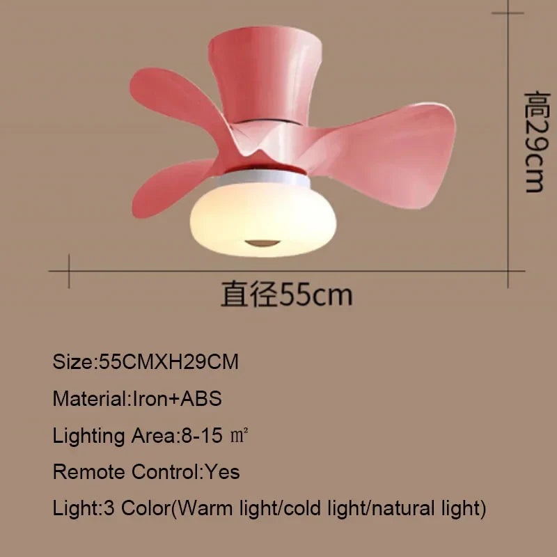 Afralia™ 22 Inch Smart Ceiling Fans with Wood Color and Colorful Light