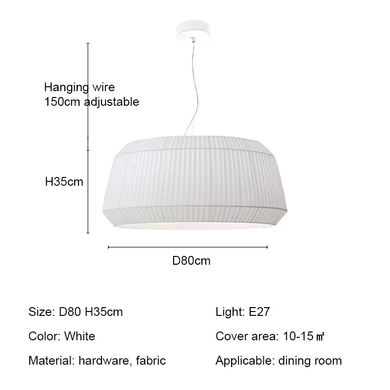 Afralia™ Pleated Fabric LED Pendant Lights - Minimalist Nordic Chandelier for Living Room
