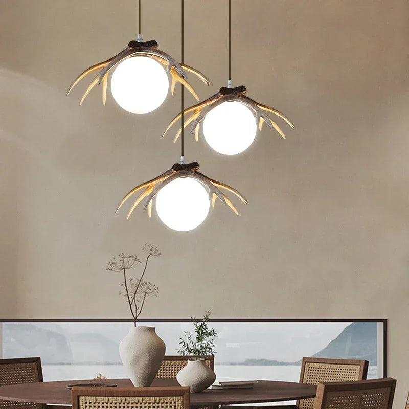 Afralia™ Nordic Antlers Chandelier for Restaurant Bar Cafe Homestay Wooden House Decor