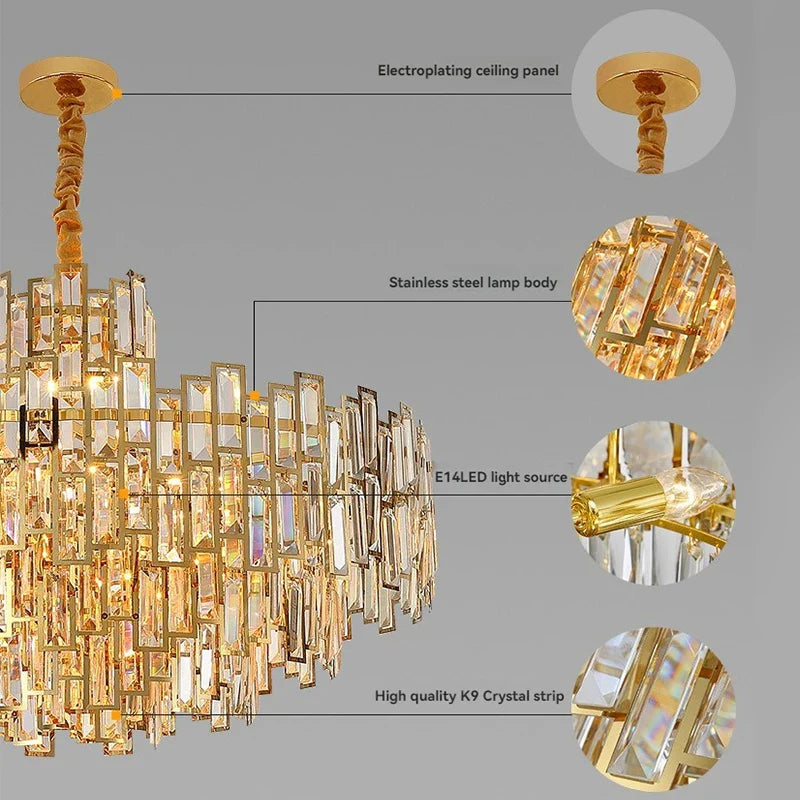 Afralia™ Golden Branch Crystal Chandelier for Bedroom & Living Room