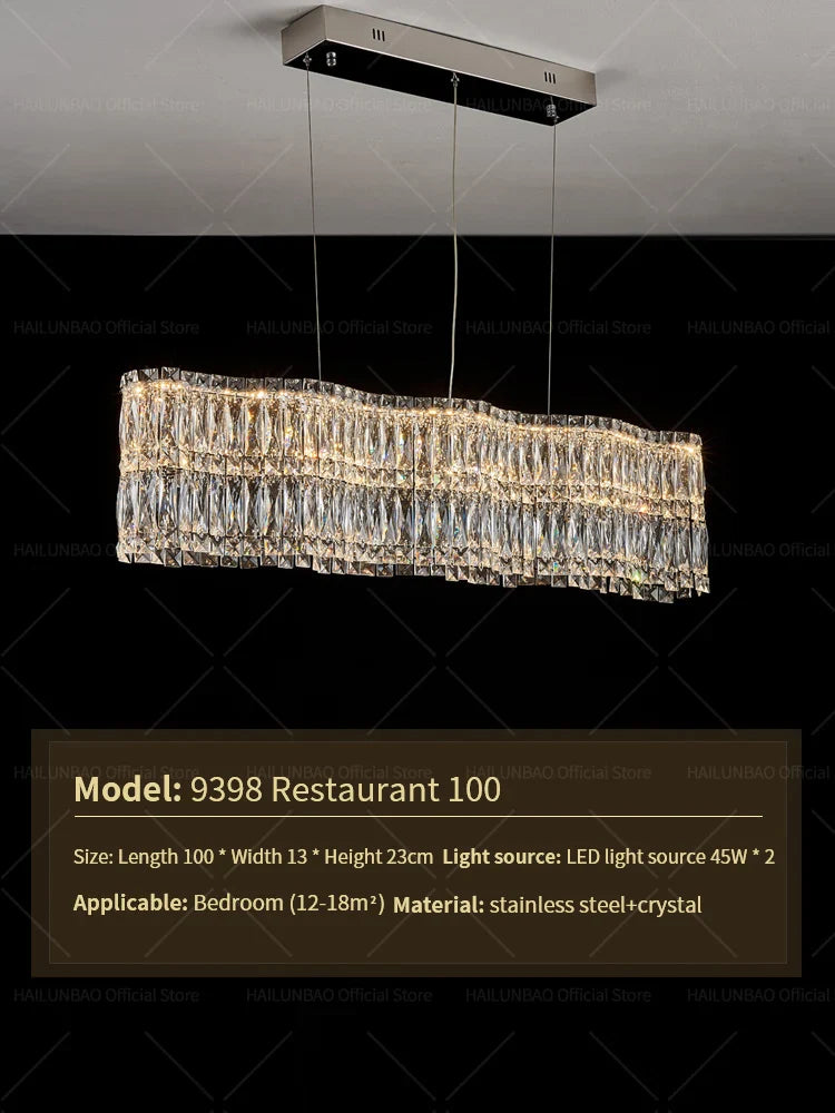 Afralia™ Crystal Luxe Chandelier for Modern Living Room, High-End Restaurant Light
