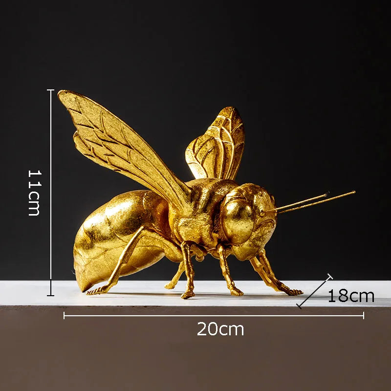 Afralia™ Golden Honeybee Insect Statue Desk Decoration for Living Room