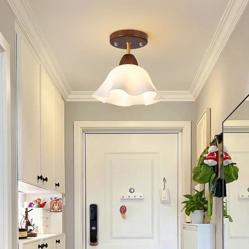 Afralia™ White Glass LED Ceiling Light - Modern Nordic Style Home Decor