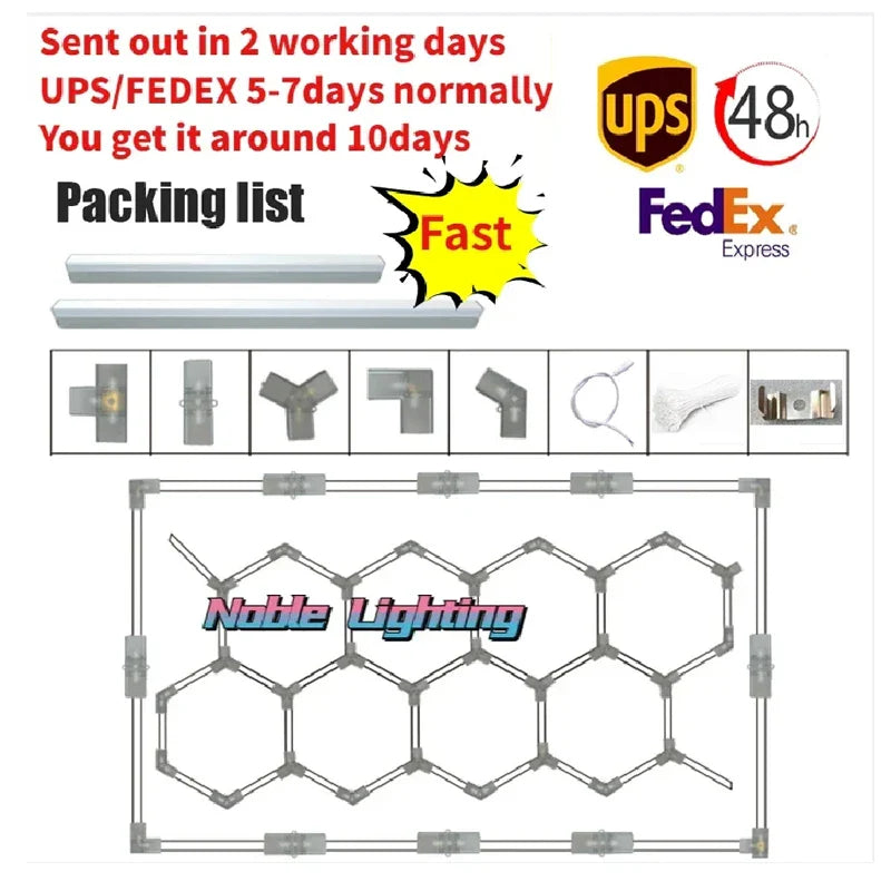 Afralia™ Honeycomb LED Ceiling Light for Car Showroom and Workshop