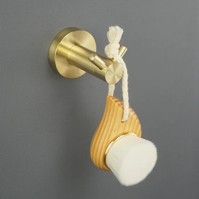 Afralia™ Brushed Gold Bath Hardware Set: Paper Holder, Towel Bar, Robe Hook - Wall Mount Bathroom Accessories