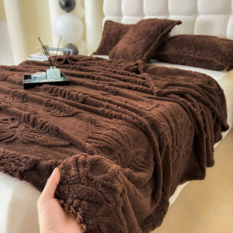 Afralia™ Luxe Chiffon Butterfly Jacquard Throw: Soft & Cozy Blanket for Couch or Bed