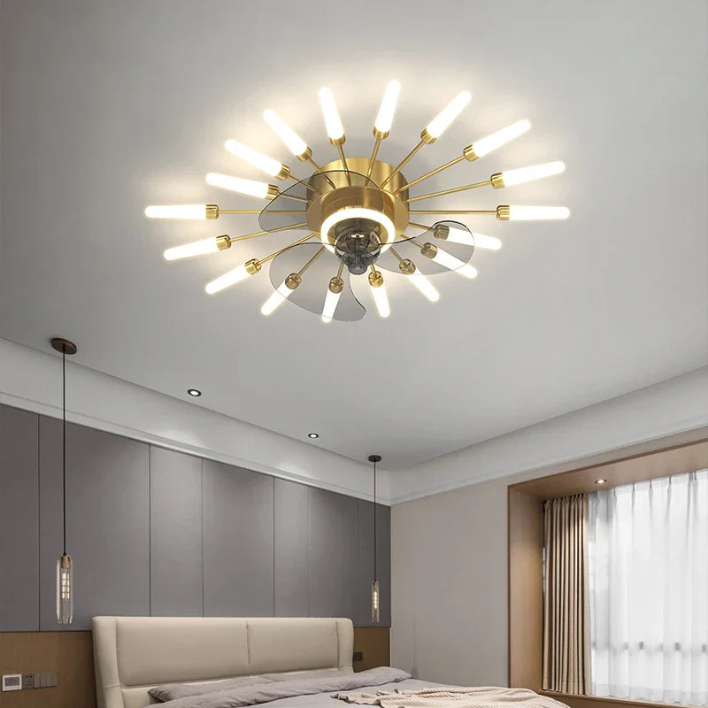 Afralia™ Modern Chandelier Ceiling Fan for Home Decor Lighting Fixture