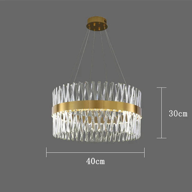 Afralia™ Modern Gold K9 Crystal Ceiling Chandelier for Living Dining Kitchen