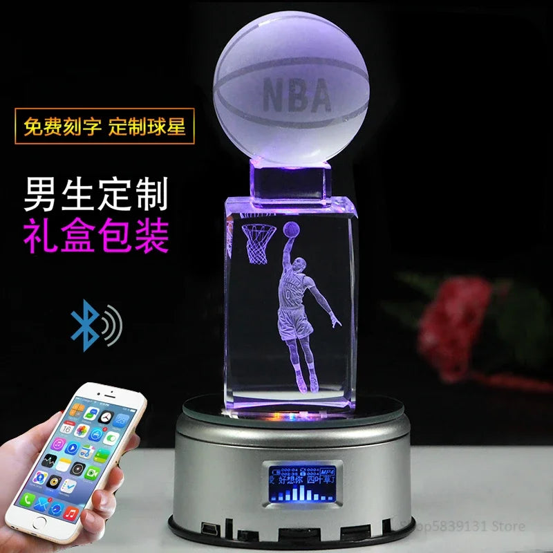 Afralia™ Crystal Lights Basketball Table Lamp for Bed Room Decor