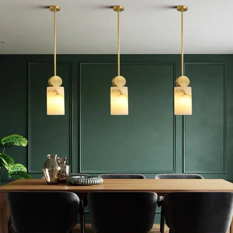 Afralia™ Nordic Marble Copper Pendant Lights LED Hanging Luminaires G9