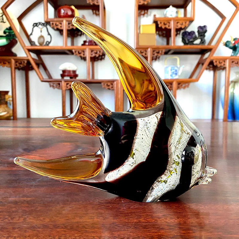 Afralia™ Hand Blown Tropical Fish Glass Figurines Home Decor & Gift