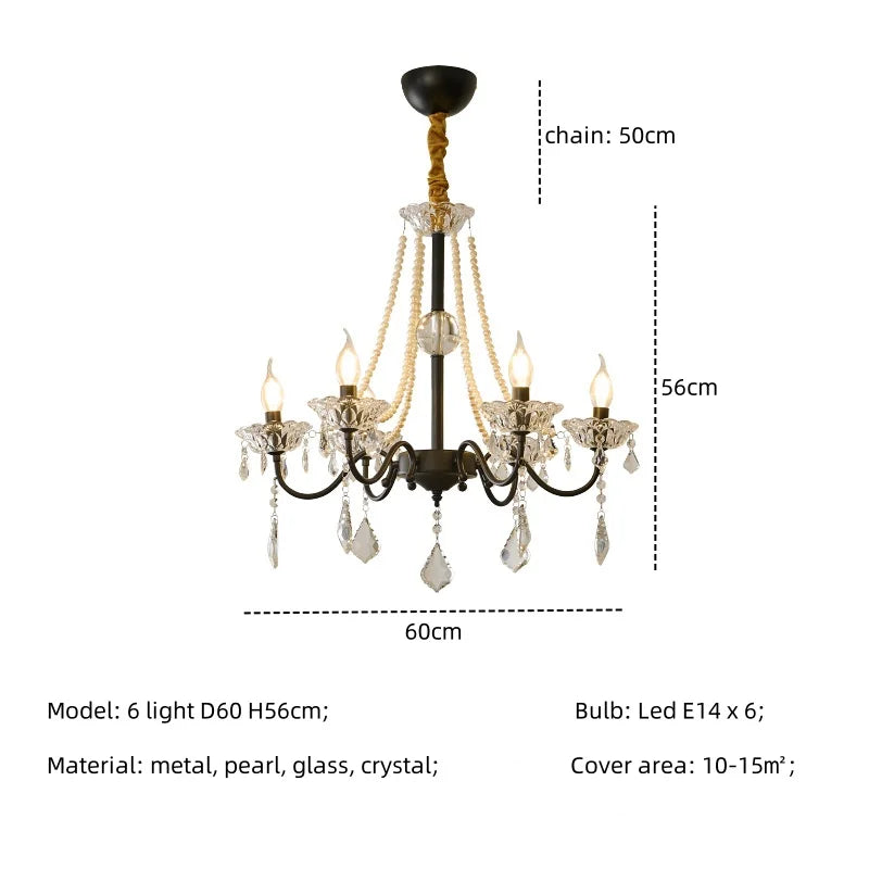 Afralia™ Crystal LED Chandelier Living Room Luxury Lighting E14 Pendant Lamparas