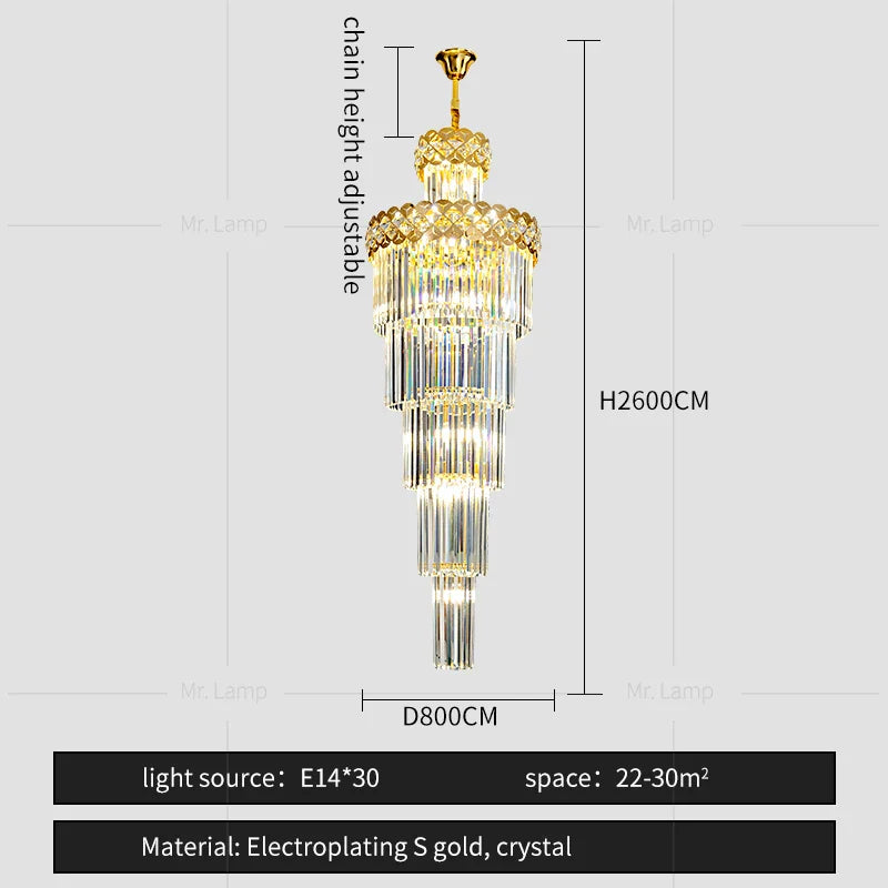 Afralia™ Light Luxury Crystal Chandelier for Elegant Living Spaces
