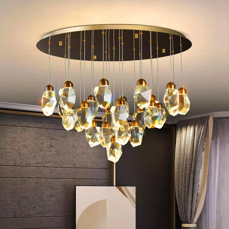 Afralia™ Crystal Chandelier: Luxury Pendant Light for Living and Dining Room