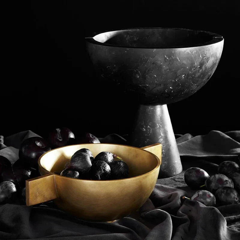 Afralia™ Marble Fruit Bowl: Modern Kitchen & Dining Room Decor Pedestal Tray