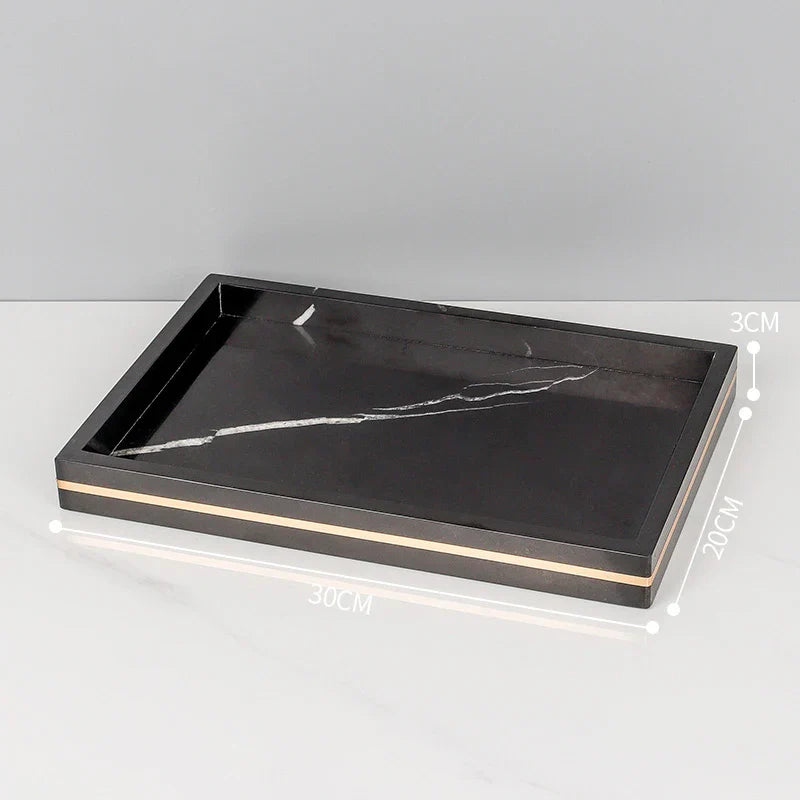 Afralia™ Nero Marquin Marble Bathroom Set with Gold Accents