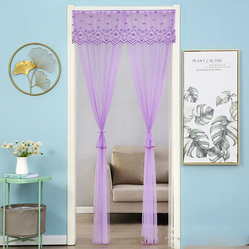 Afralia™ Lace Embroider Summer Insect Net Door Curtain for Living Room and Bedroom