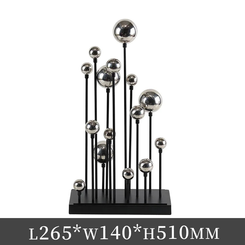 Afralia™ Geometric Metal Ornaments Golden Balloon Home Decor