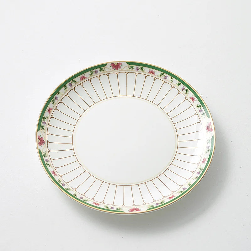 Afralia™ Gold-Striped Ceramic Cup & Saucer Set for Dining Table Coffee Milk Tea Juice