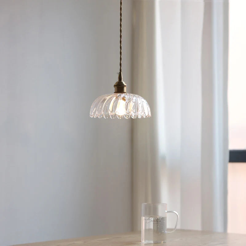 Afralia™ Nordic LED Pendant Light Clear Glass Dining Study Room Fixture