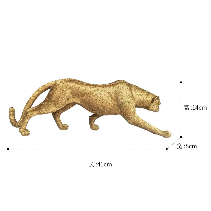 Afralia™ Leopard Print Cheetah Resin Crafts: Realistic Home Office Decor