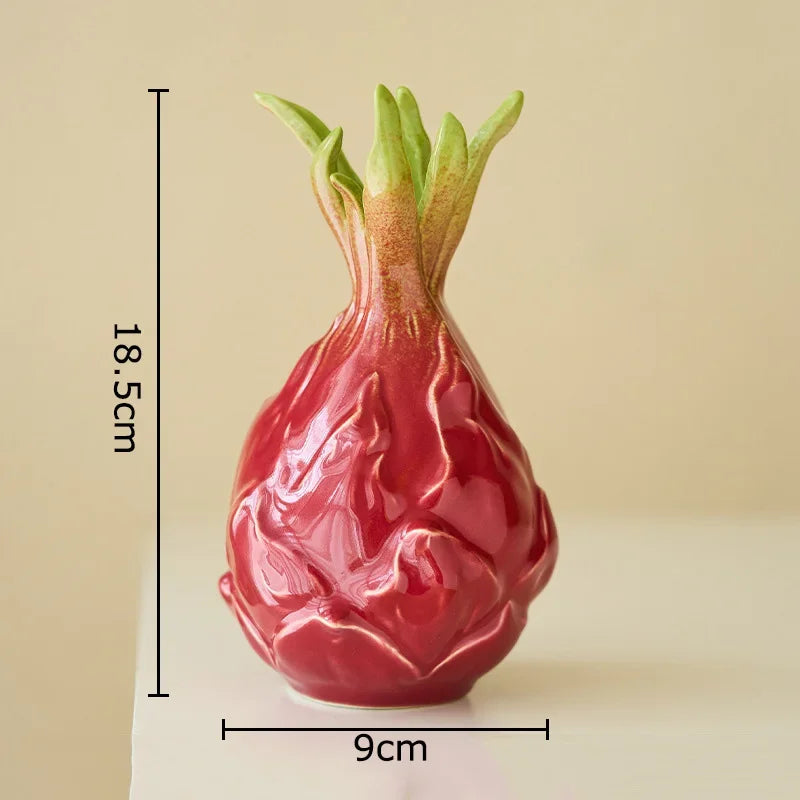 Afralia™ Pitaya Ceramic Vase for Desk Decor and Flower Arrangement