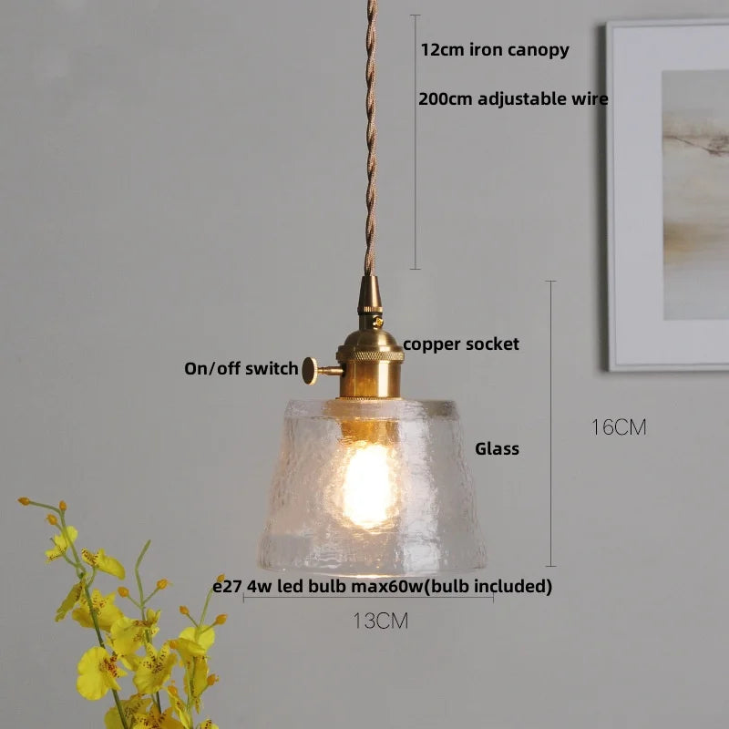 Afralia™ Flower Glass LED Pendant Lights with Walnut Wood Finish