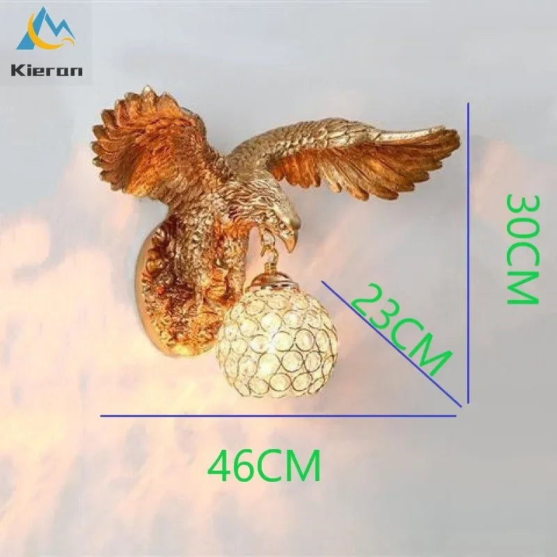 Afralia™ Eagle Crystal LED Wall Lamp for Nordic Modern Style Bedrooms & Living Rooms