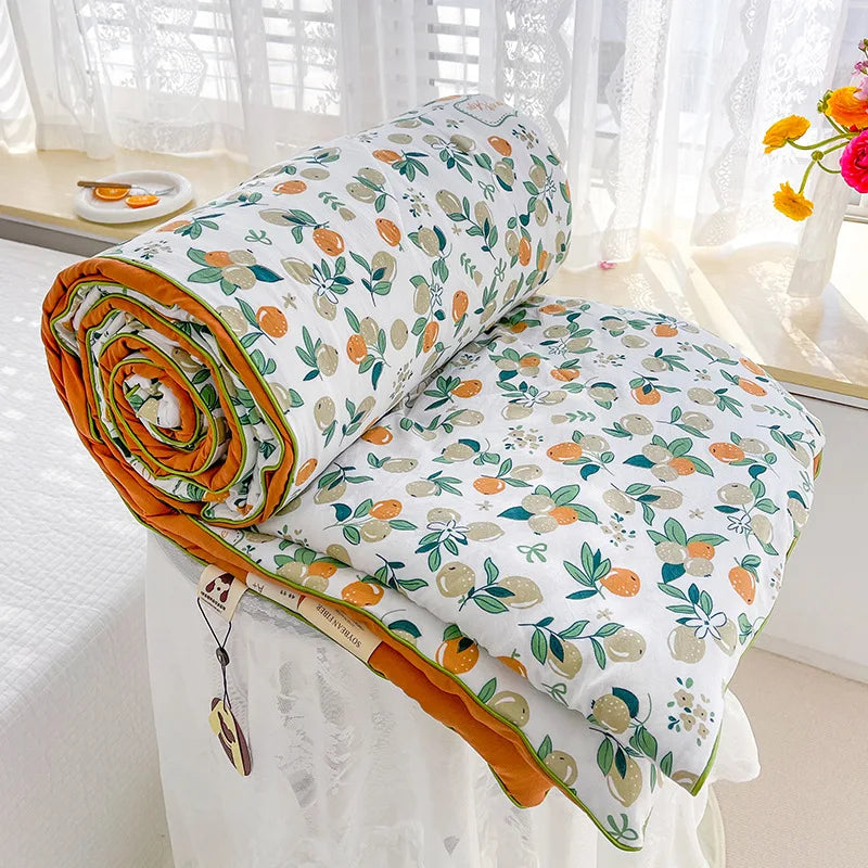 Afralia™ Double Layered Soya Fibre Filling Quilt: Soft, Breathable, Grade A Maternal and Child Comforter