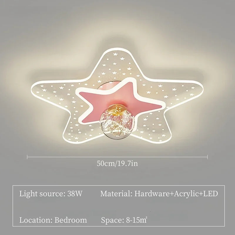 Afralia™ Modern Star LED Ceiling Lights for Living Room Bedroom Children's Room Nursery Lighting