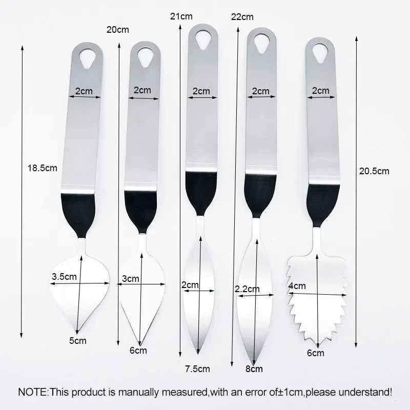 Afralia™ Stainless Steel Chocolate Feather Leaf Knife for Cake Decoration Modeling