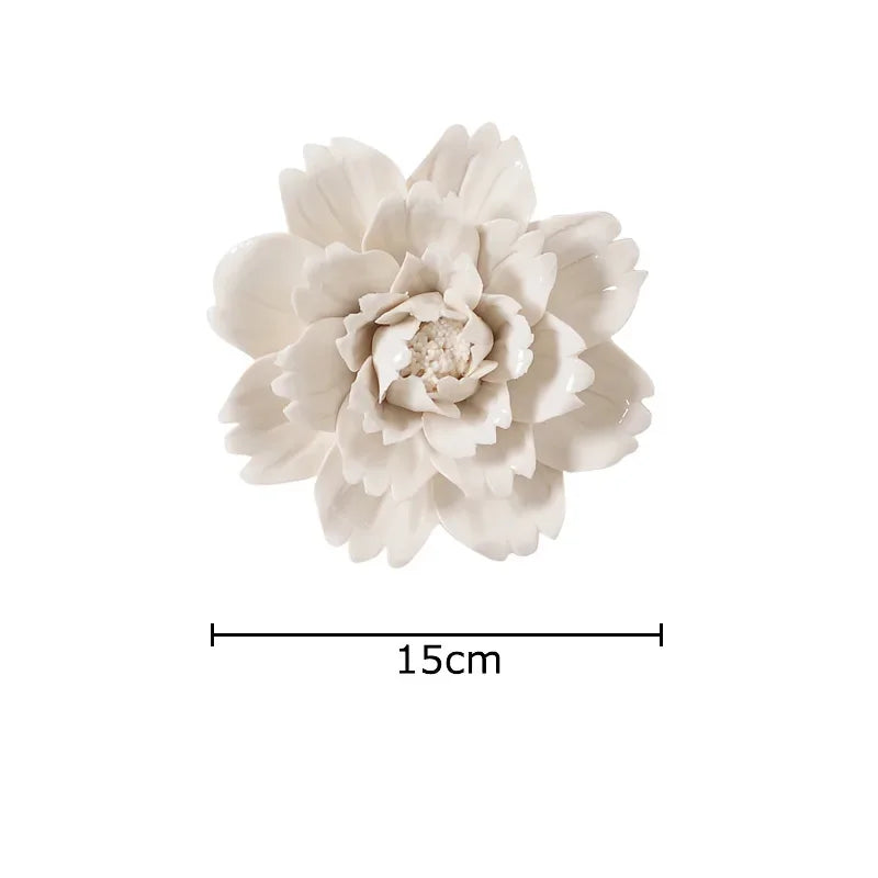 Afralia™ Ceramic Peony Flower Wall Decorations